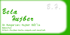 bela hujber business card